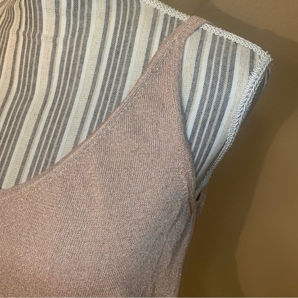 NEW Express Top Large Pale Pink Silk Metallic Wrap Strap Sleeveless Tank - Picture 8 of 16